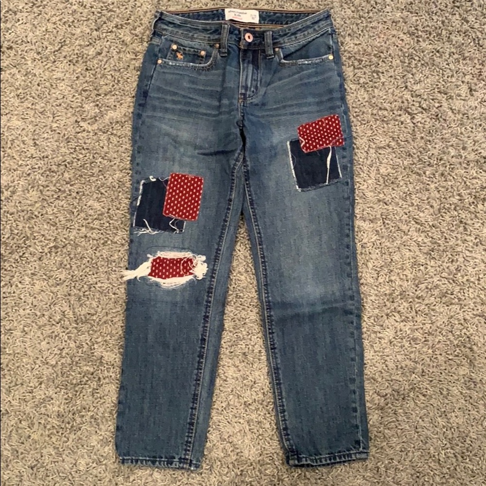 Abercrombie Kids Girlfriend Jeans 11/12 Patches